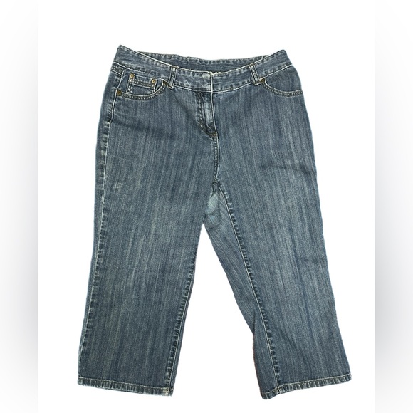DANA BUCHMAN Classic Blue Denim Women's Jeans Capris - Picture 1 of 9